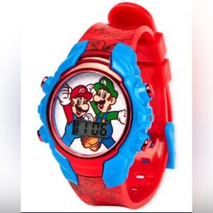 Mario & Luigi Super Mario Red and Blue Digital Watch NWB